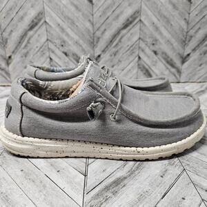 Hey Dude Men's 9 Wally Stretch Iron Grey Shoes 150203910 Slip On Boat Shoes